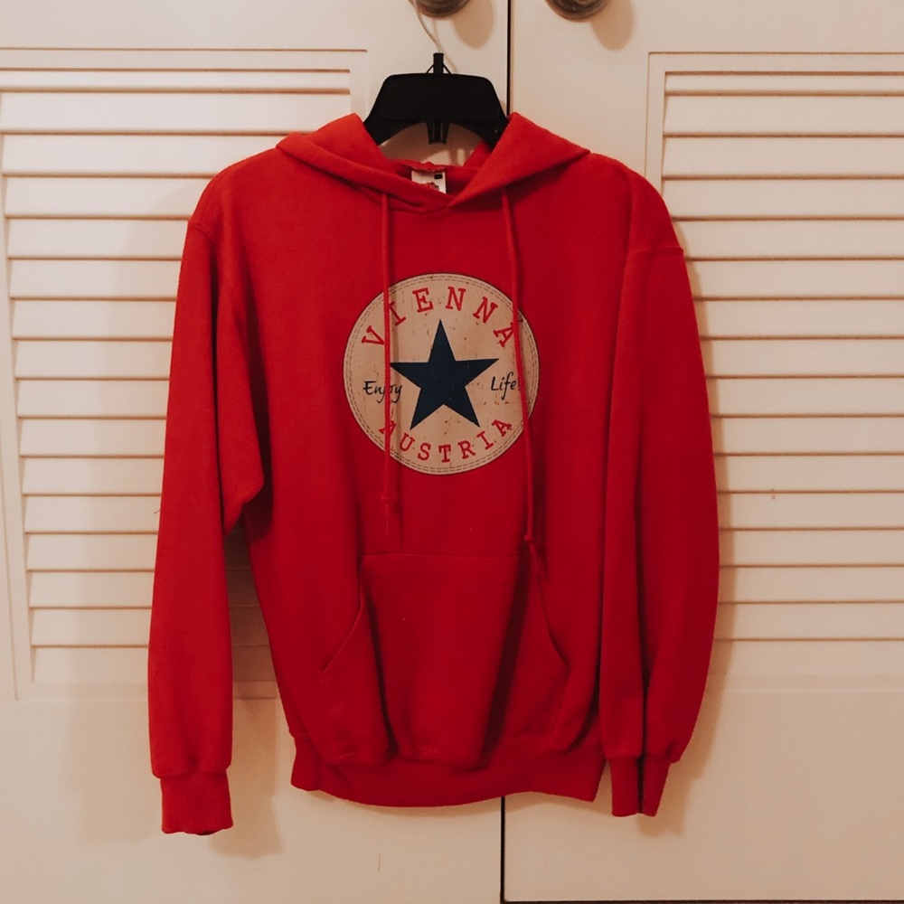 vintage red hoodie